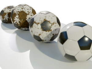 Football Balls 3D Model