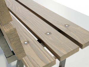 Wood Metal Bench 3D Model