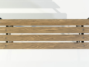 Wood Metal Bench 3D Model