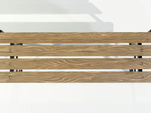 Wood Metal Bench 3D Model