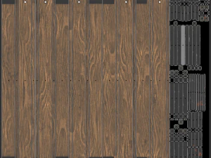Wood Metal Bench 3D Model