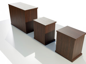 Dresser and Nightstands 3D Model