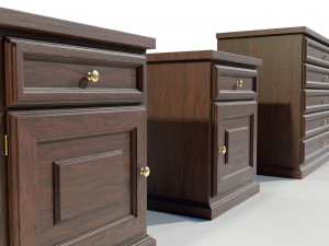 Dresser and Nightstands 3D Model