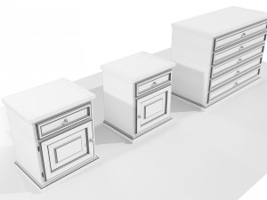 Dresser and Nightstands 3D Model