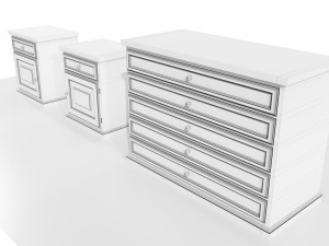Dresser and Nightstands 3D Model