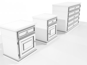 Dresser and Nightstands 3D Model