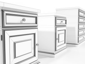 Dresser and Nightstands 3D Model