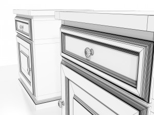 Dresser and Nightstands 3D Model