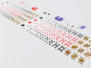 Standard 52-card deck of French-suited playing cards 3D Model