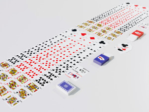 Standard 52-card deck of French-suited playing cards 3D मॉडल