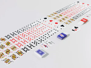 Standard 52-card deck of French-suited playing cards 3D Model