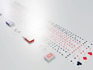 Standard 52-card deck of French-suited playing cards 3D Model