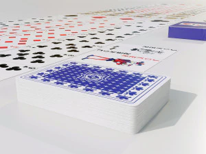 Standard 52-card deck of French-suited playing cards 3D Model