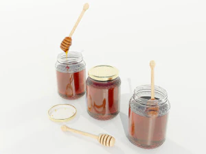 Glass Honey Jars 3D Model