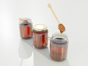 Glass Honey Jars 3D Model