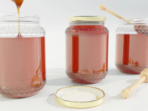 Glass Honey Jars 3D Model