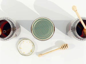 Glass Honey Jars 3D Model