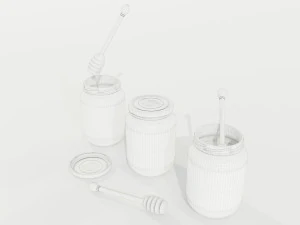 Glass Honey Jars 3D Model