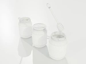 Glass Honey Jars 3D Model
