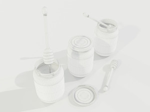 Glass Honey Jars 3D Model