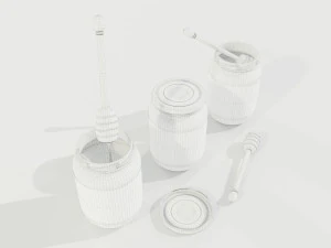 Glass Honey Jars 3D Model