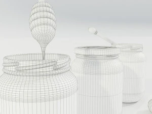 Glass Honey Jars 3D Model