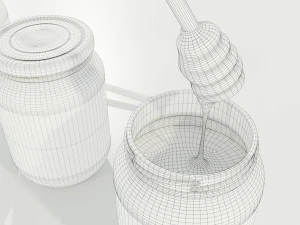 Glass Honey Jars 3D Model