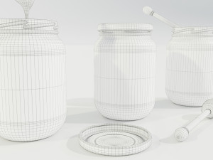 Glass Honey Jars 3D Model
