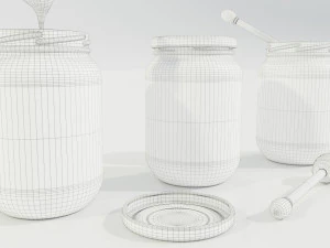 Glass Honey Jars 3D Model