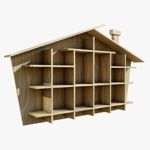 House Shaped Wall Storage 3D 模型 .c4d .max .obj .3ds .fbx .stl .blend 