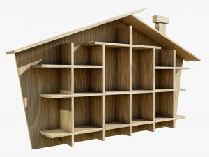 Portaoggetti da parete a forma di casa Modello 3D