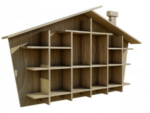 House Shaped Wall Storage 3D 模型