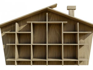 House Shaped Wall Storage 3D Model