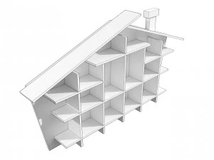 House Shaped Wall Storage 3D Model