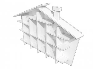 House Shaped Wall Storage 3D Model