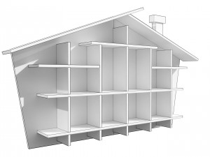 House Shaped Wall Storage 3D 模型