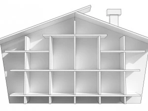 House Shaped Wall Storage 3D Model