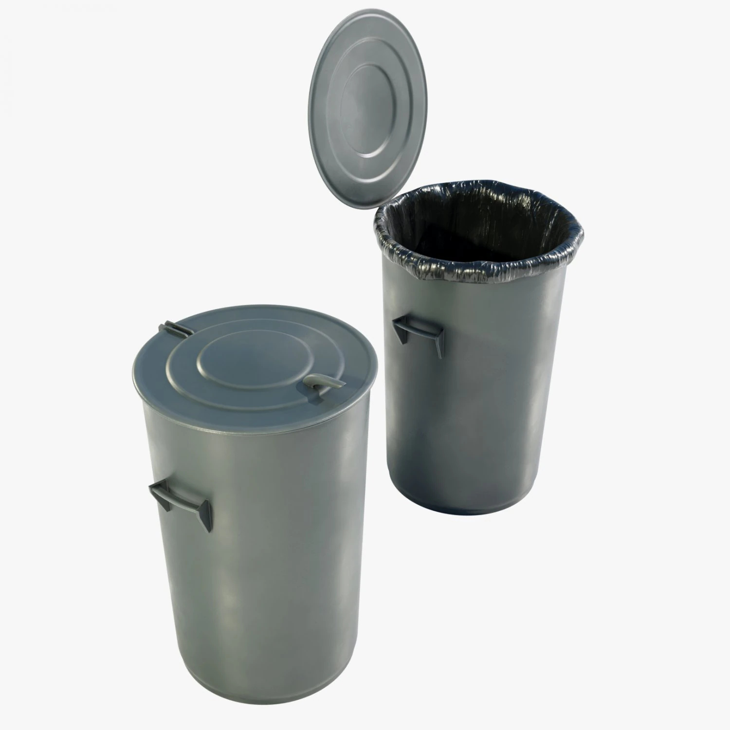 Garbage Can 3D Model .c4d .max .obj .3ds .fbx .stl .blend 