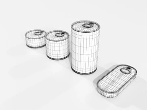 Standard Food Cans 3D Model