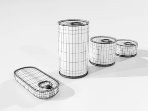 Standard Food Cans 3D Model