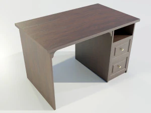 Wooden Desk 3D Model
