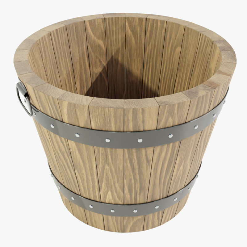 Wooden Planter 3D Model .c4d .max .obj .3ds .fbx .stl .blend 