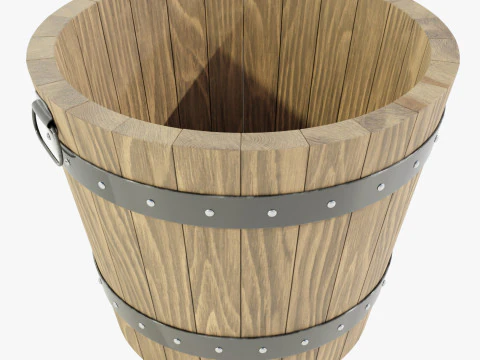 Pflanzgef&auml;&szlig; aus Holz 3D Modell