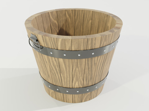Wooden Planter 3D Model