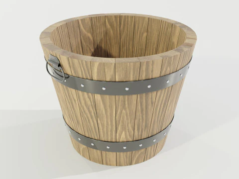 Wooden Planter 3D Model