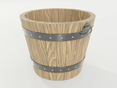 Wooden Planter 3D Model