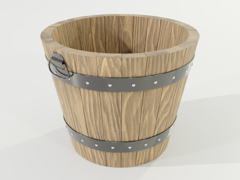 Wooden Planter 3D Model