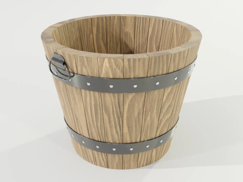 Wooden Planter 3D Model