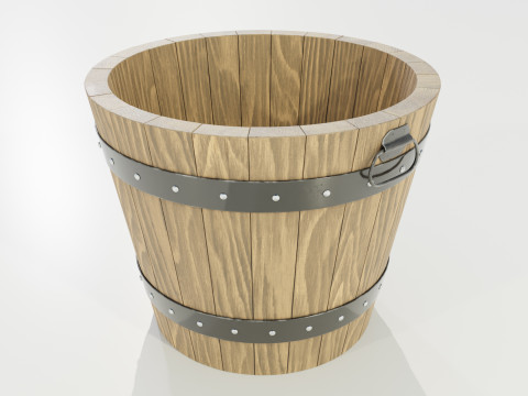 Wooden Planter 3D Model