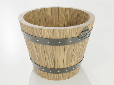 Wooden Planter 3D Model